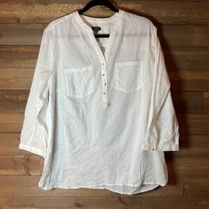 Talbots White 3/4” Sleeve Shirt Women’s Size 18 NWT